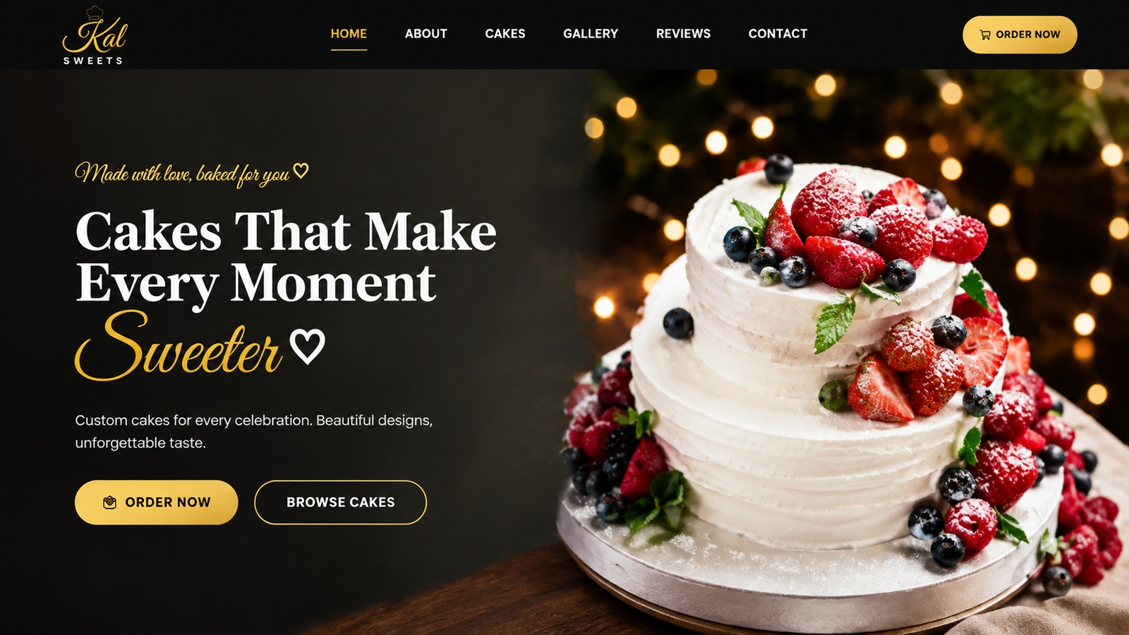 Kal Sweets website preview
