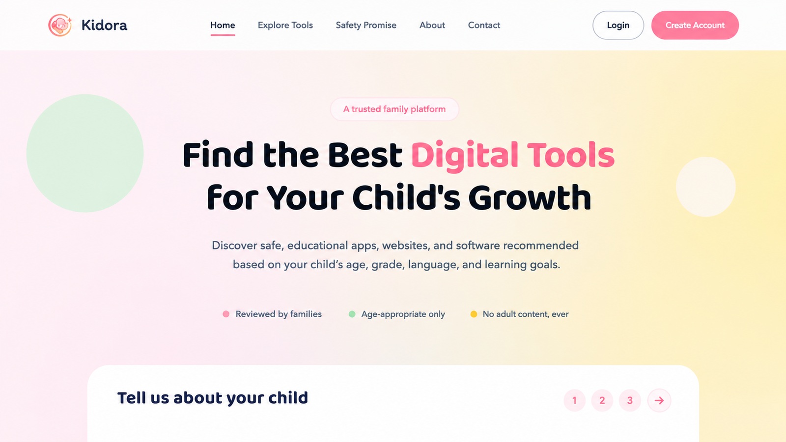 Kidora website preview