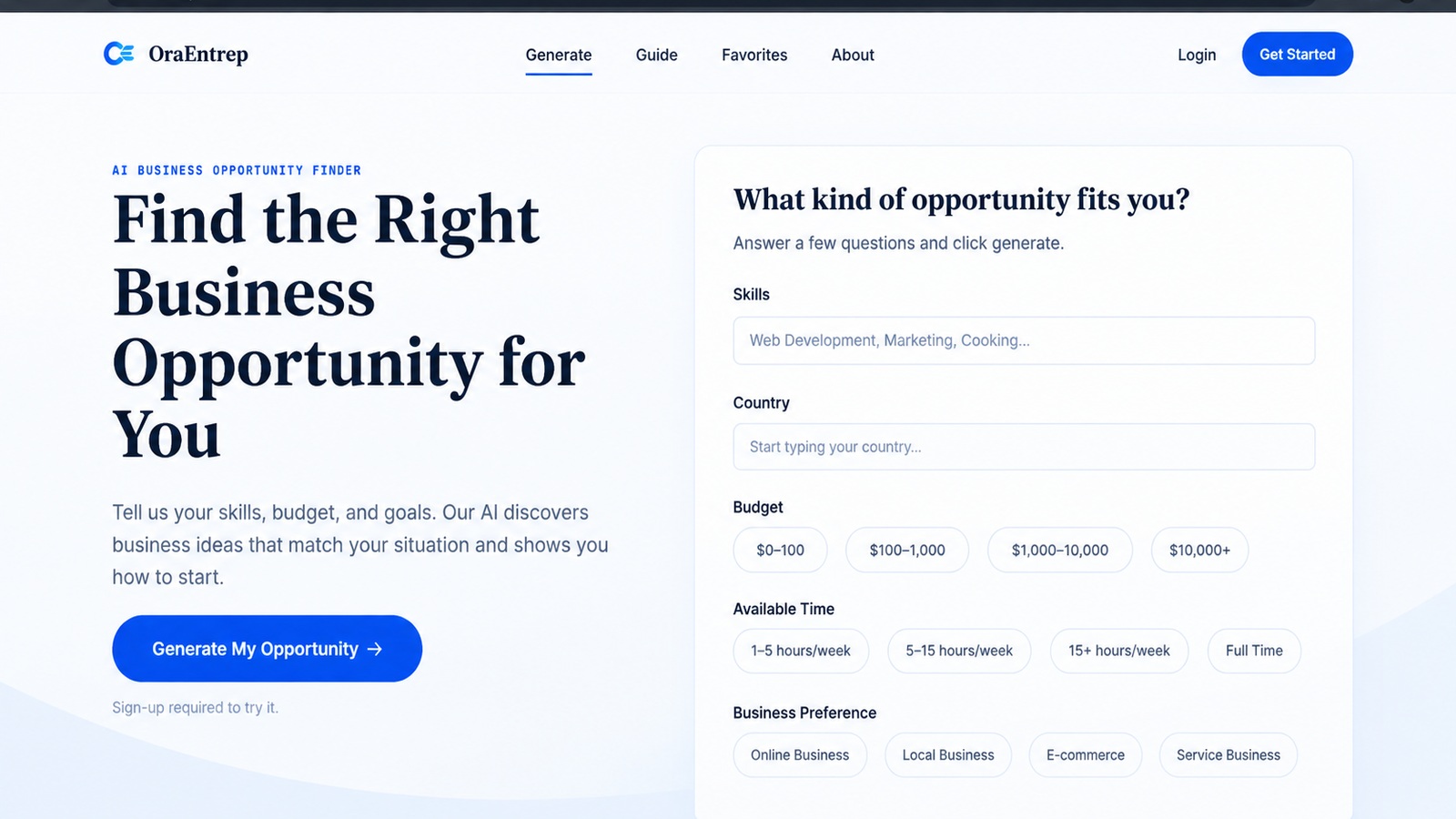 Opportunity Engine website preview