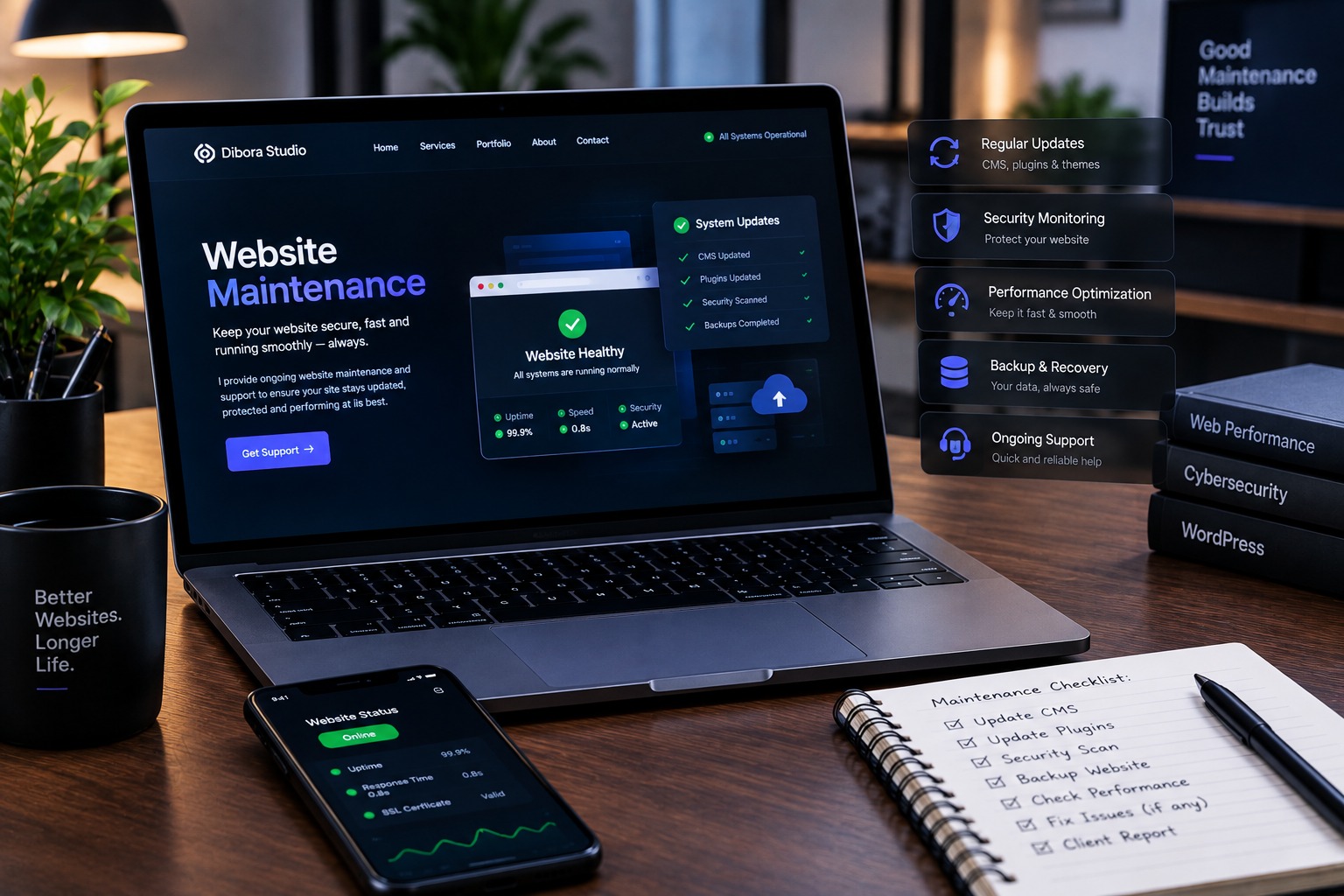 Website maintenance preview